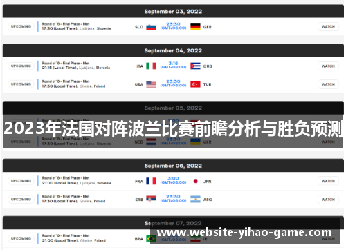 2023年法国对阵波兰比赛前瞻分析与胜负预测 2023年法国对阵波兰比赛前瞻分析与胜负预测